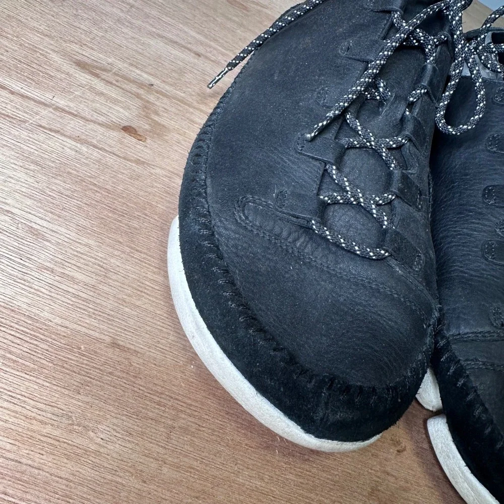 Clarks Originals Trigenic Flex Black Leather Suede Vibram Sneakers Mens 13